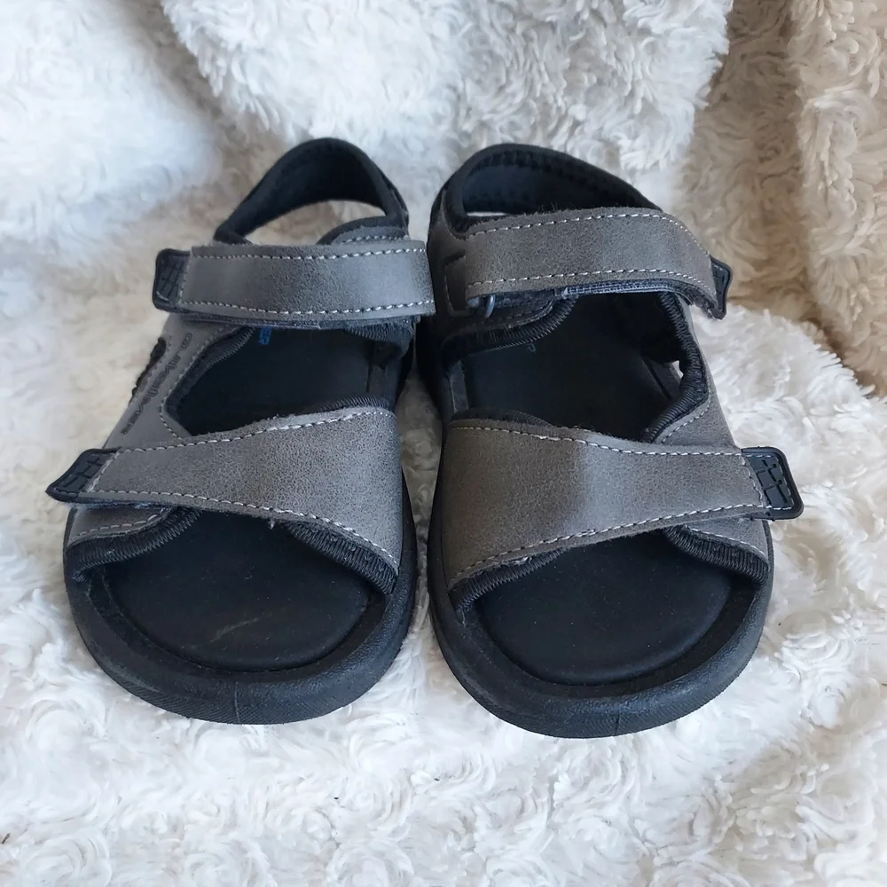 Quiksilver Brown Double Hook & Loop Toddler Sandals Sz 8 Beach Summer Outdoor
